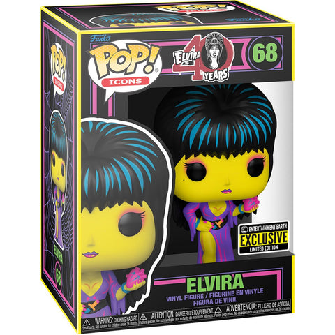 Elvira Black Light Pop! Vinyl Figure - Entertainment Earth Exclusive